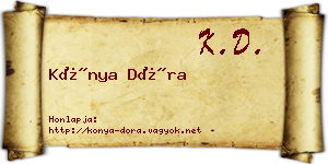 Kónya Dóra névjegykártya